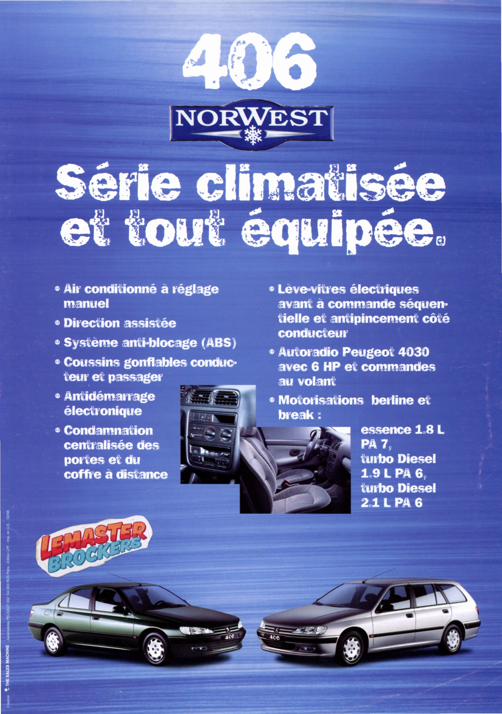 BROCHURE PEUGEOT 406 NORWEST 1998