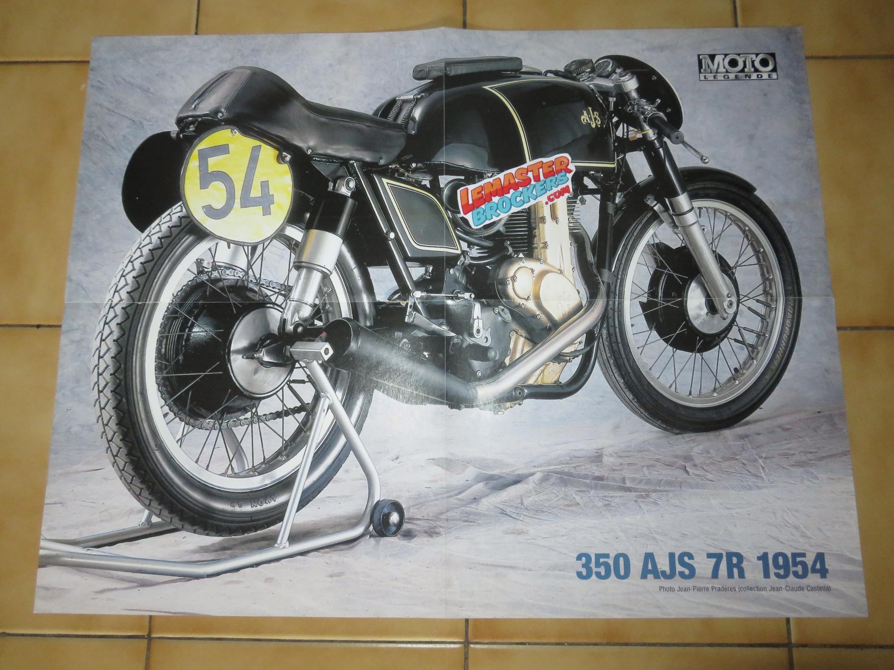 POSTER MOTO 350 AJS 7R 1954