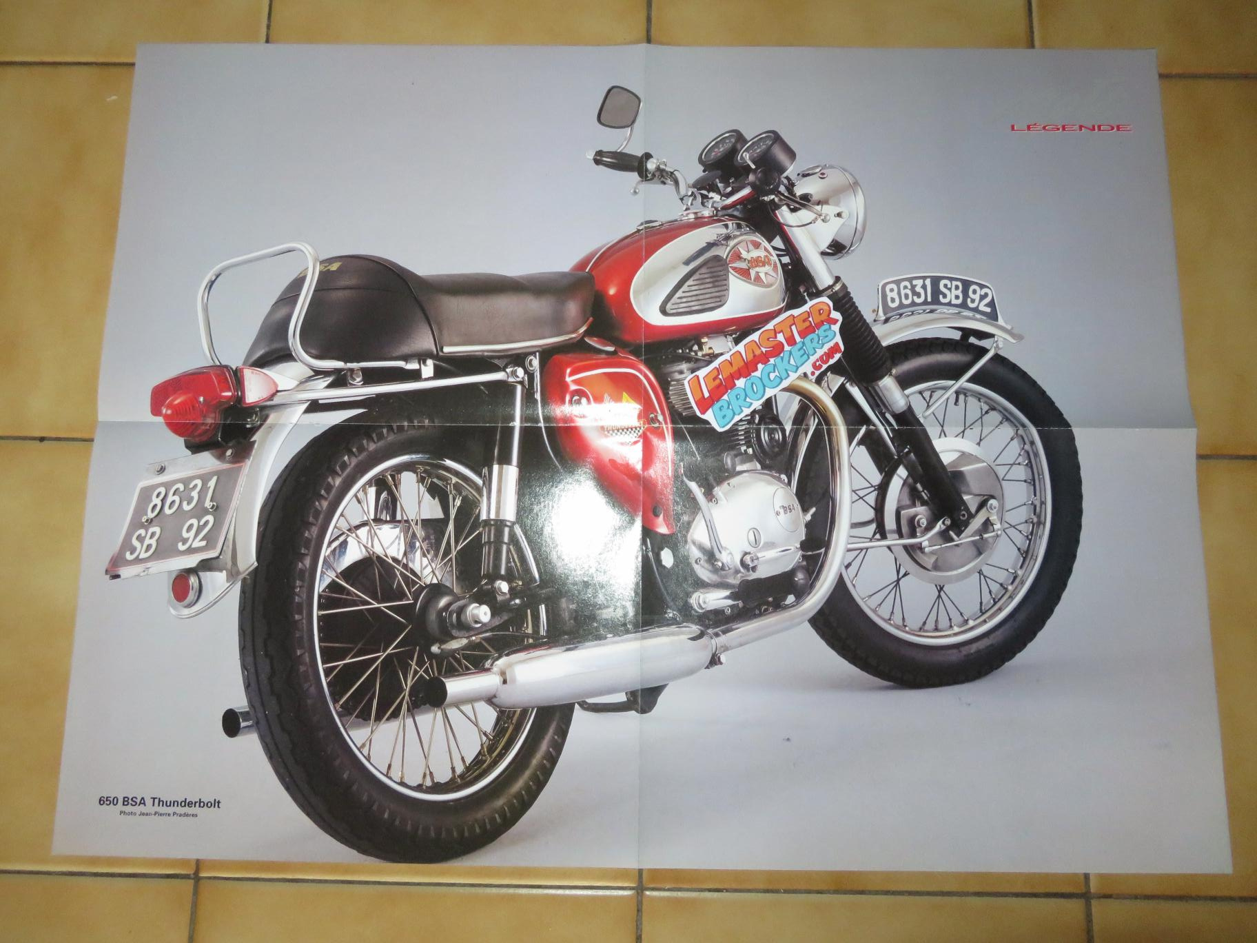 POSTER MOTO 650 BSA THUNDERBOLT