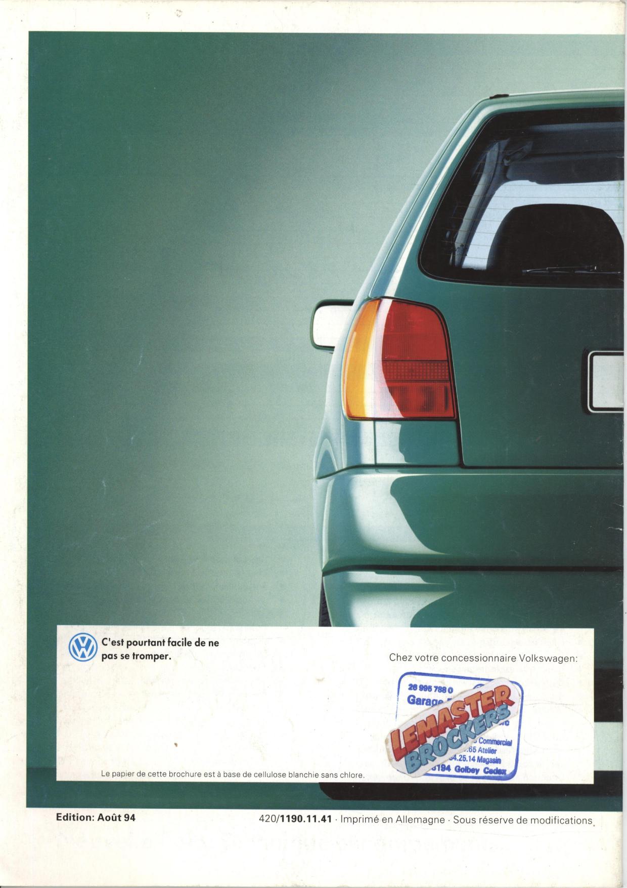 brochure-volkswagen-nouvelle-polo-catalogue-aout-1994-16-pages-document-technique