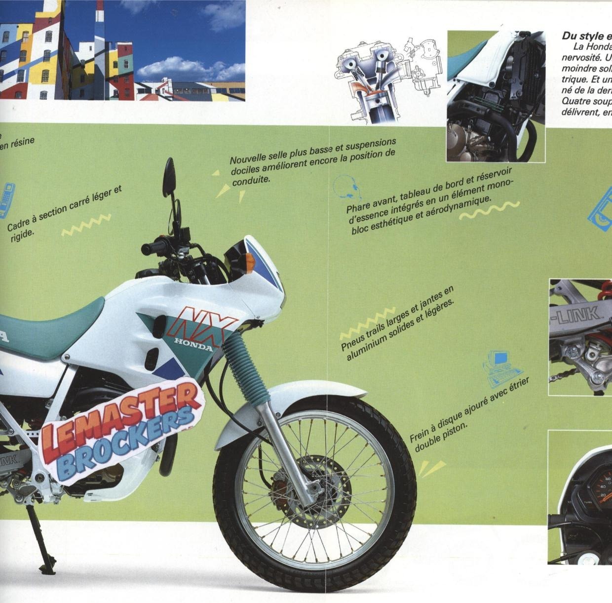 brochure-moto-honda-nx250-type-f-moto-trail-4-pages-francais