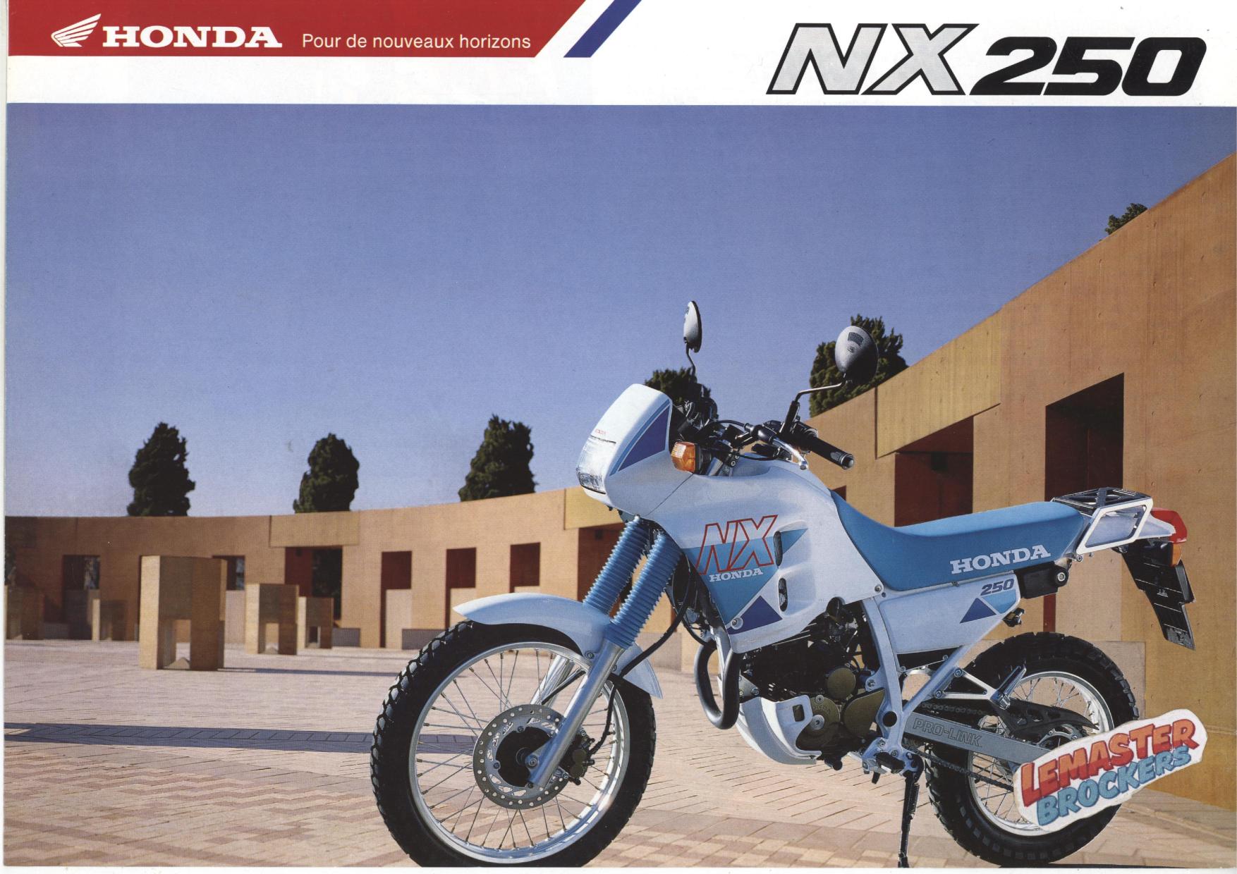 brochure-moto-honda-nx250-type-f-moto-trail-4-pages-francais