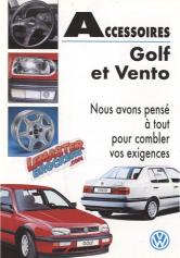 BROCHURE ACCESSOIRES VOLKSWAGEN GOLF ET VENTO