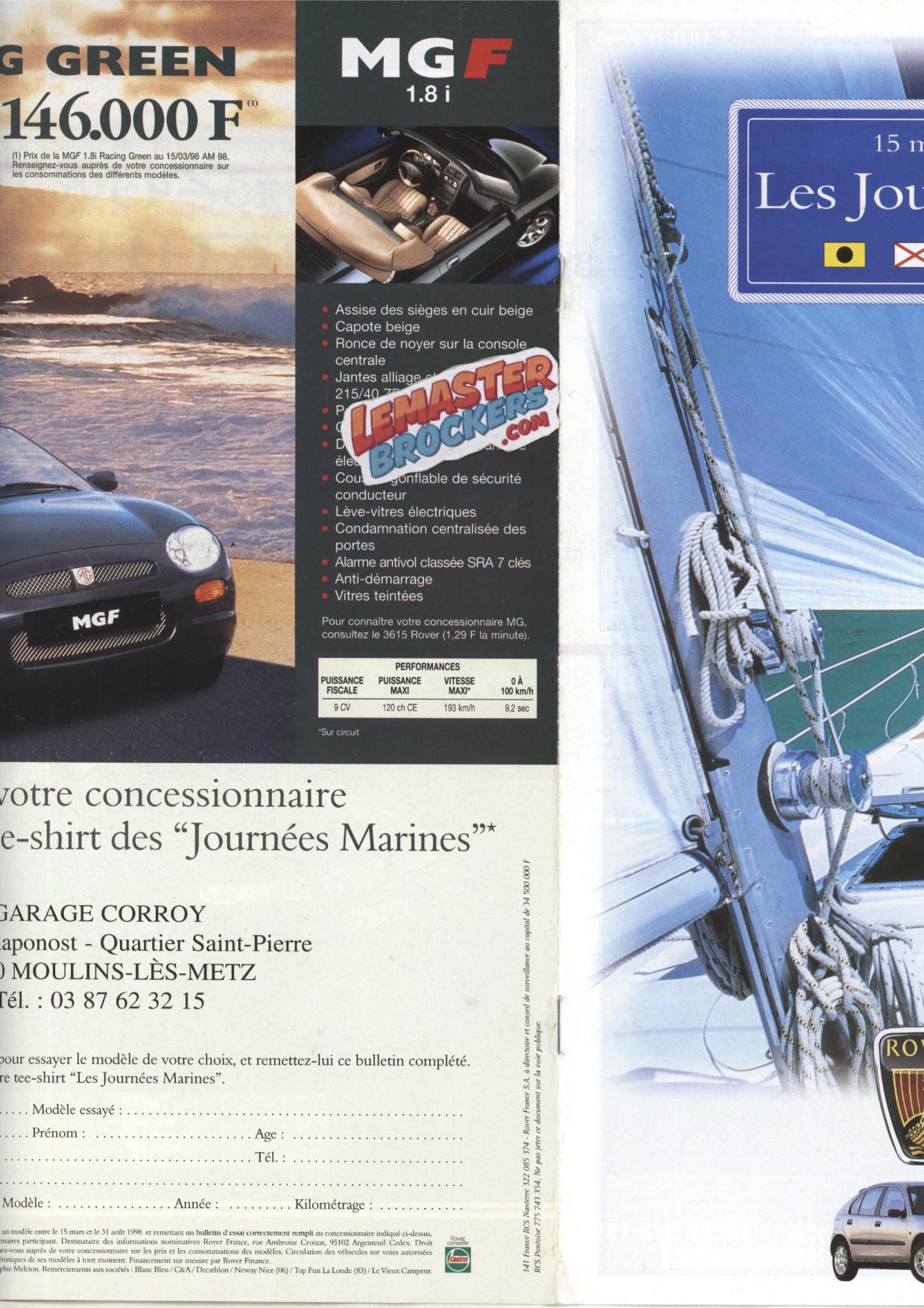 publicite-rover-mgf-racing-green-1998