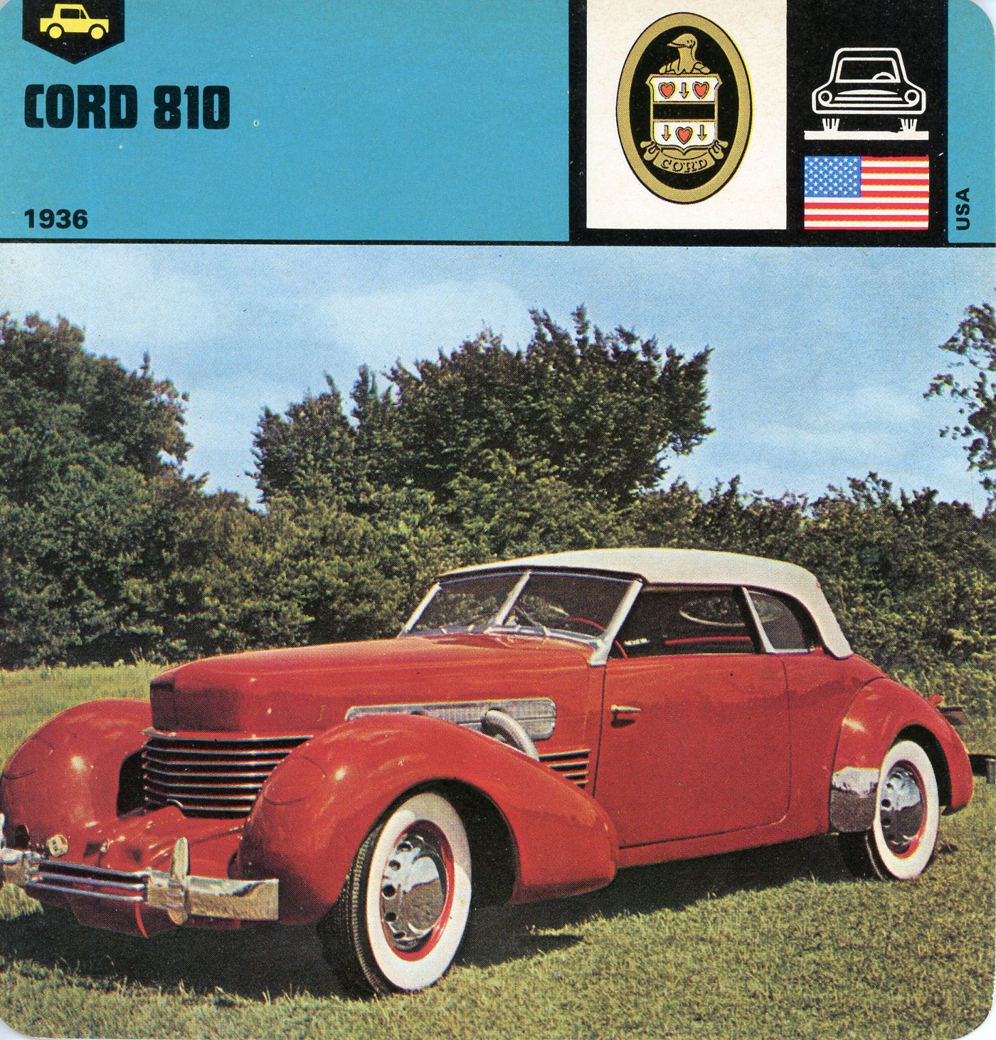 FICHE AUTO CORD 810  1936