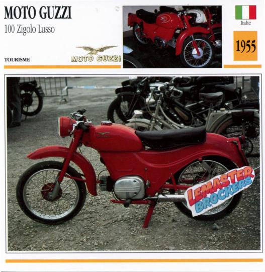 FICHE MOTO GUZZI 100 ZIGOLO LUSSO 1955