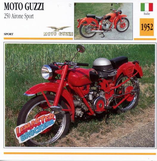 FICHE MOTO GUZZI 250 AIRONE SPORT 1952