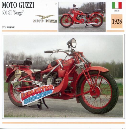 FICHE MOTO GUZZI 500 GT NORGE 1928 DOCUMENTS FICHES/FICHES