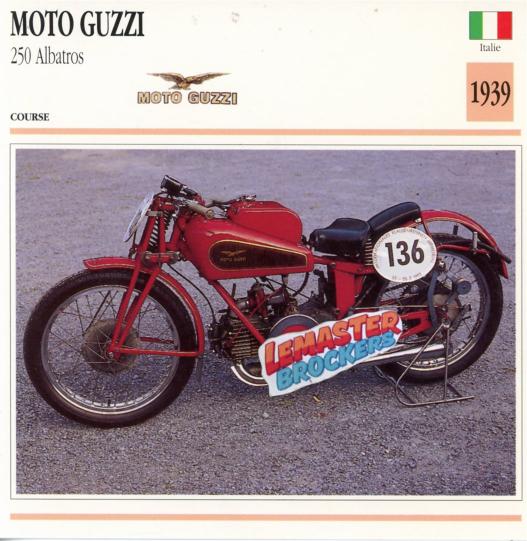 FICHE MOTO GUZZI 250 ALBATROS 1939