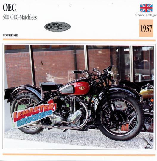 FICHE MOTO 500 OEC MATCHLESS 1937