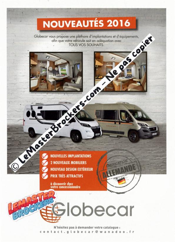 VAN GLOBECAR - PUB PLASTIFIÉE CAMPING-CAR
