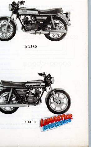 PARTS LIST YAMAHA RD250 RD400 1976