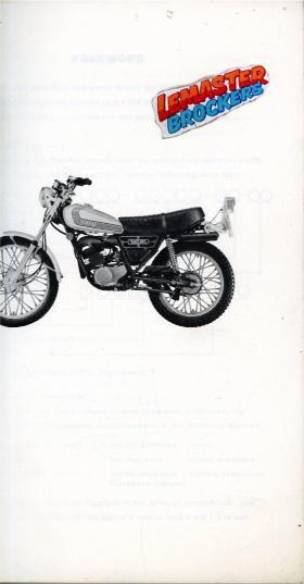 MANUAL PARTS LIST YAMAHA DT125 E 1976