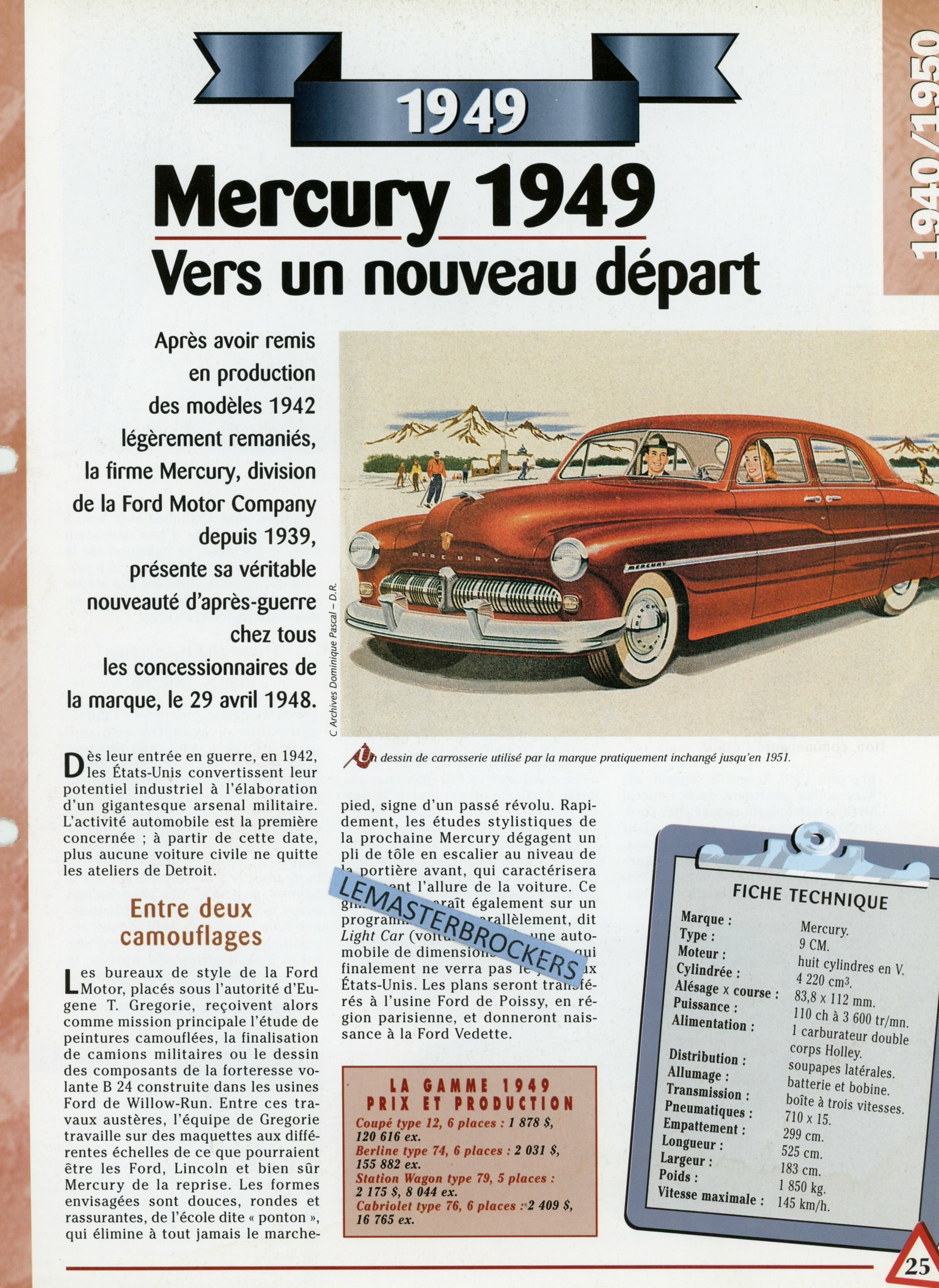 MERCURY-1949-FICHE-TECHNIQUE-FICHE-VOITURE-ANCIENNE-HACHETTE-LEMASTERBROCKERS