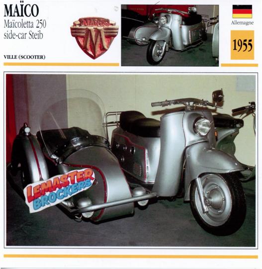 FICHE SCOOTER MAICO MAICOLETTA 250 SIDE-CAR STEIB 1955