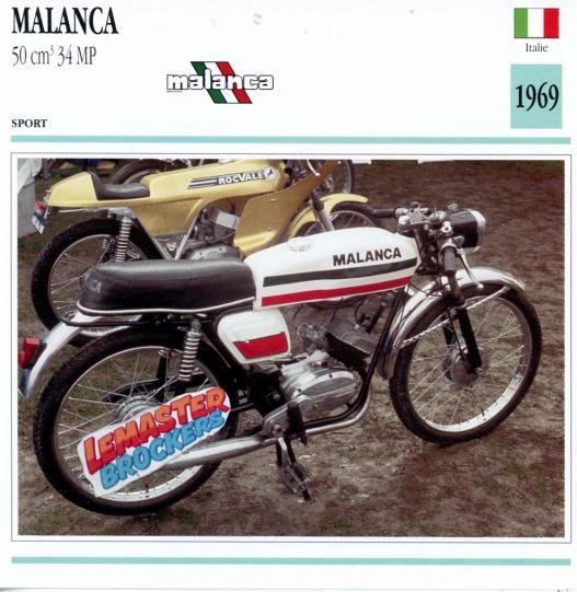 FICHE MOTO MALANCA 50 CC 34MP 1959