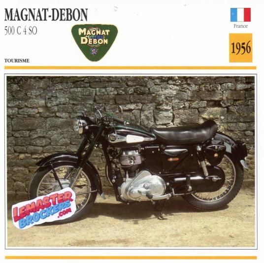 FICHE MOTO MAGNAT-DEBON 4 SO 500CC 1956