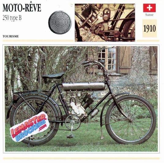 FICHE MOTO-REVE 250 TYPE B 1910