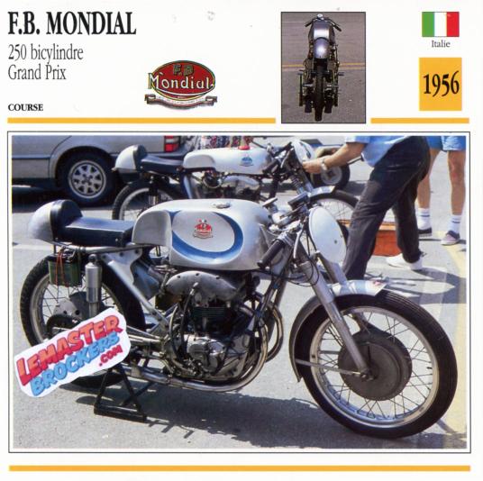 FICHE MOTO MONDIAL 250 GP GRAND PRIX 1956