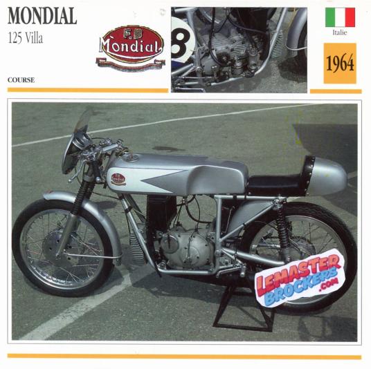 FICHE MOTO MONDIAL 125 VILLA 1964