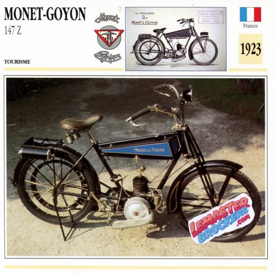 FICHE MOTO MONET-GOYON 147 Z 1923