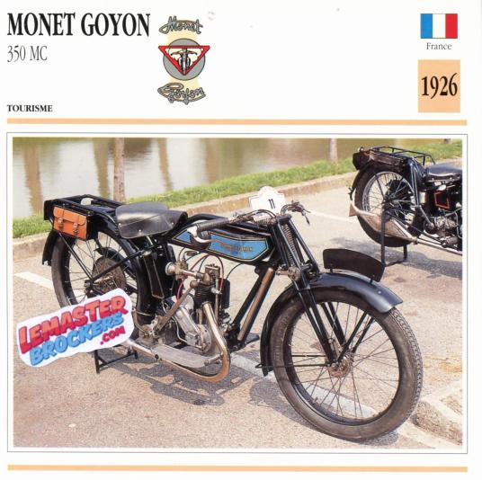 FICHE MOTO MONET GOYON 350 MC 1926