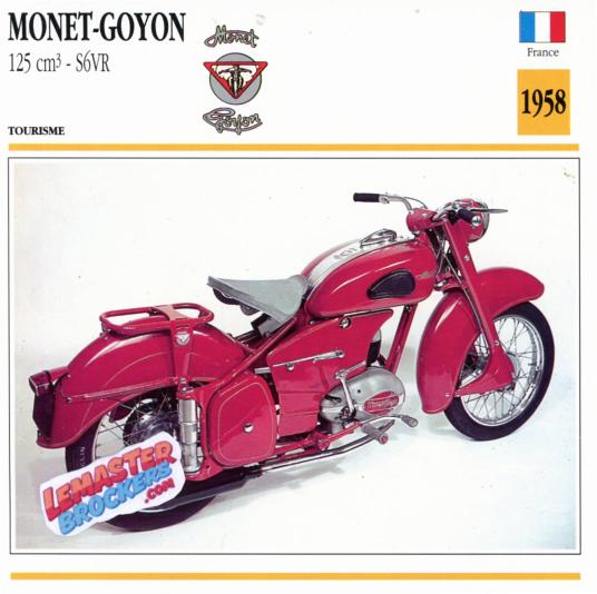 FICHE MOTO MONEY GOYON 125 S6VR 1958