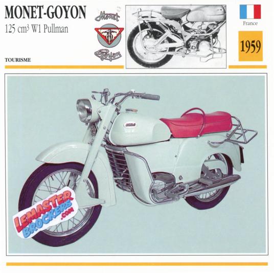 FICHE MOTO MONEY GOYON 125 W1 PULLMAN 1959