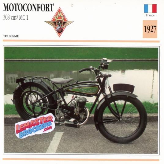 FICHE MOTOCONFORT 308 MC1 1927