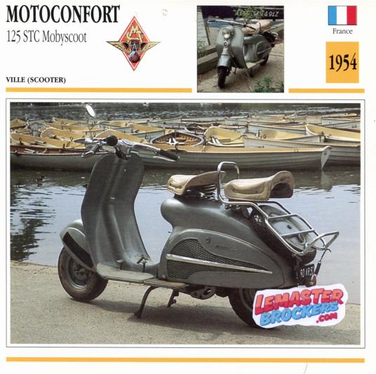 FICHE SCOOTER MOTOCONFORT 125 STC MOBYSCOOT 1954