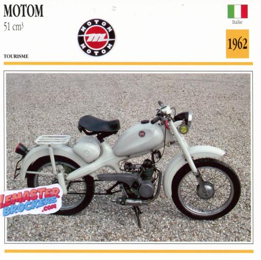 FICHE MOTO MOTOM 51CC 1962