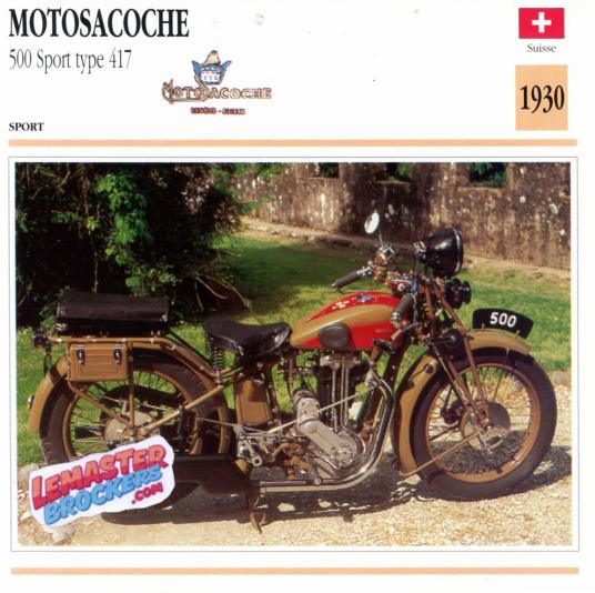 FICHE MOTO MOTOSACOCHE 500 sport type 417 1930