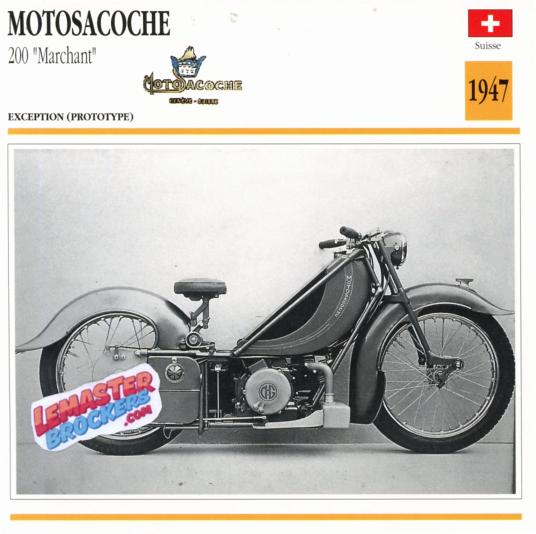 FICHE MOTOSACOCHE 200 MARCHANT 1947