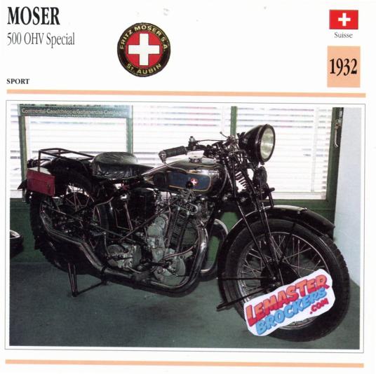 FICHE MOSER 500 OHV SPECIAL 1932
