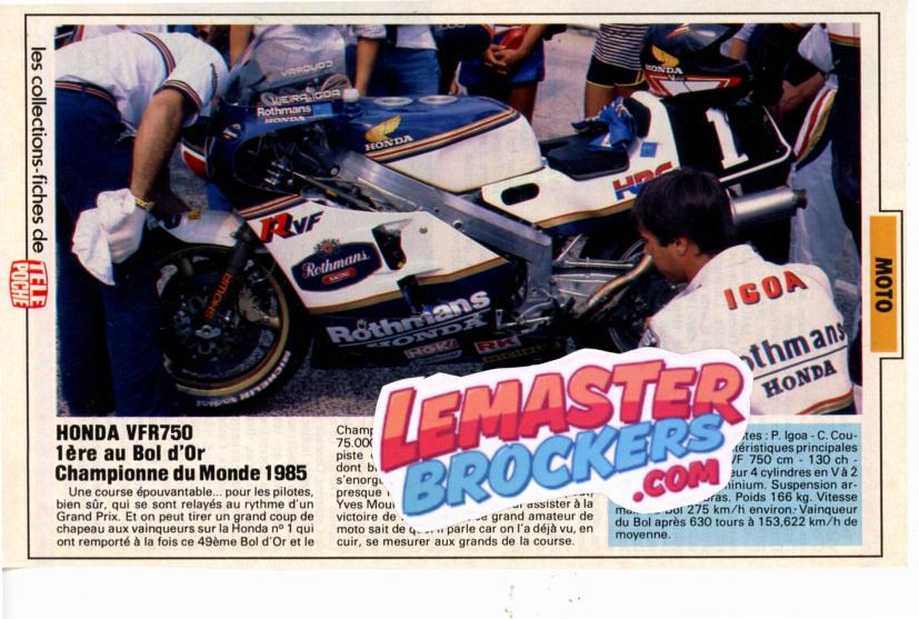 FICHE MOTO HONDA VFR750 1985