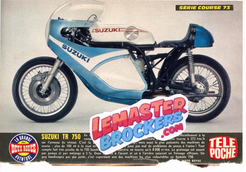 FICHE MOTO SUZUKI TR 750 - SERIE COURSE 73 - TR750