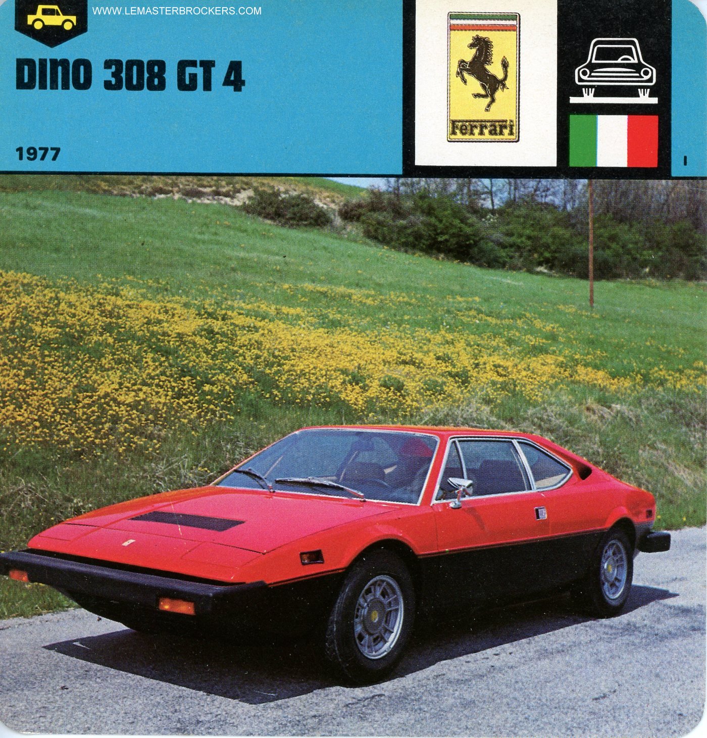 FICHE FERRARI DINO 308 GT4 CARS-CARD