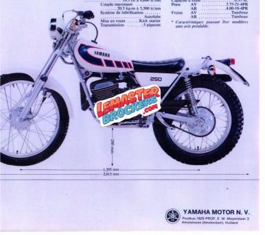 BROCHURE YAMAHA TY250 TRIAL 1978
