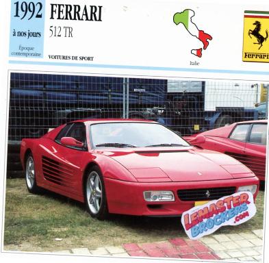 Ferrari 512 TR 1992 – Fiche technique auto originale Ferrari Testarossa