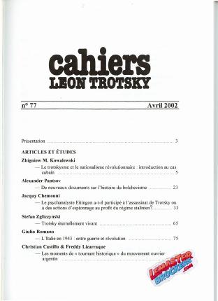 Cahiers Léon Trotsky n° 77 – Revue trimestrielle, avril 2002
