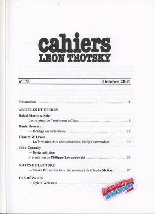 Cahiers Léon Trotsky n° 75 – Revue trimestrielle, octobre 2001