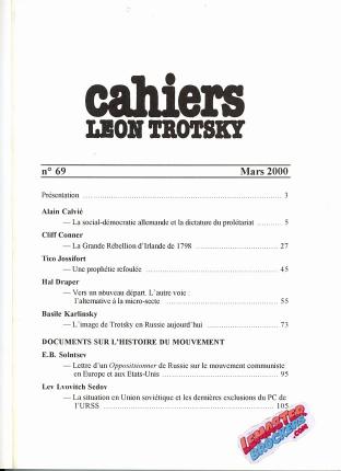 Cahiers Léon Trotsky n° 69 – Histoire et pensée trotskyste (mars 2000)
