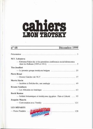 Cahiers Léon Trotsky n° 68 – Histoire et pensée trotskyste (exemplaire original)