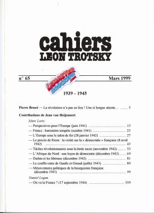 Cahiers Léon Trotsky n° 65 – 1939–1945 (exemplaire original)
