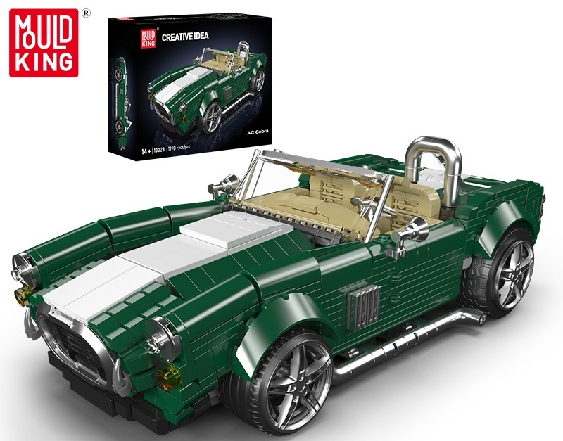 MAQUETTE VOITURE VINTAGE AC COBRA EN BRIQUES TECHNIQUES MOULD KING 10228