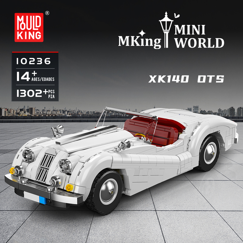 MAQUETTE VOITURE VINTAGE XK140 EN BRIQUES TECHNIQUES MOULD KING 10236