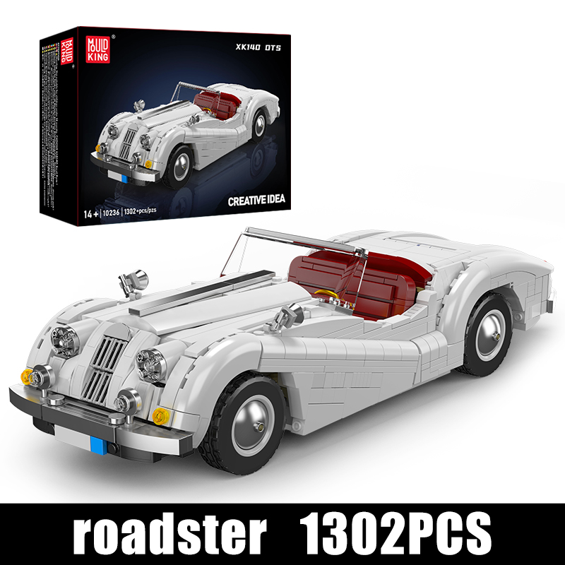 MAQUETTE VOITURE VINTAGE XK140 EN BRIQUES TECHNIQUES MOULD KING 10236