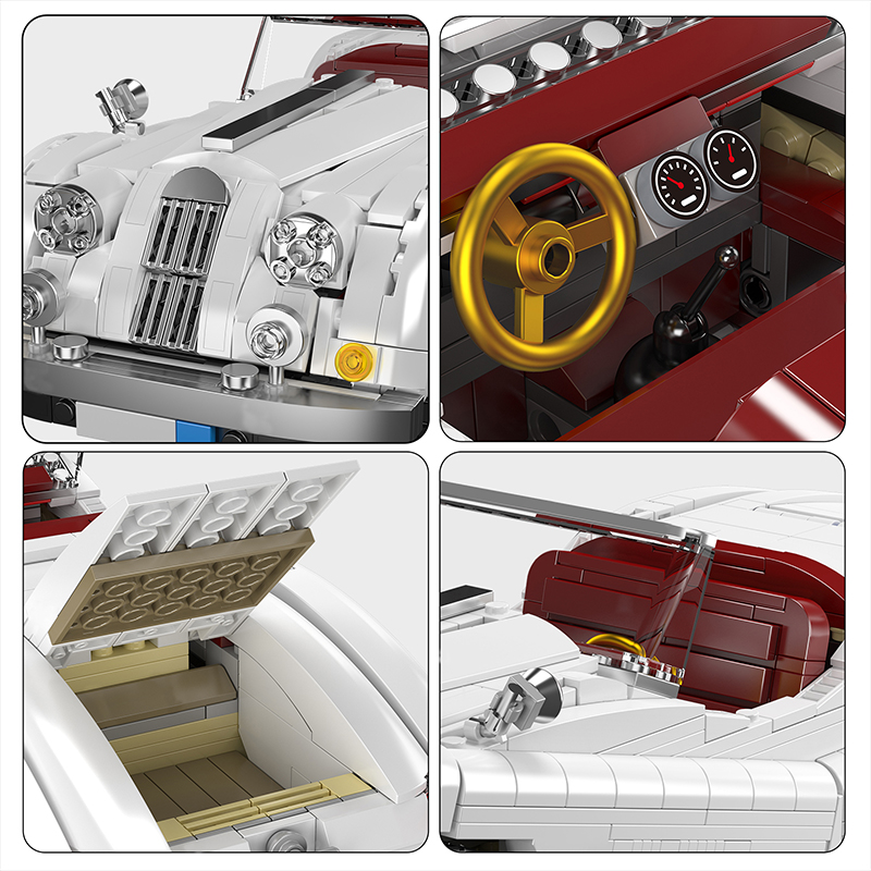 MAQUETTE VOITURE VINTAGE XK140 EN BRIQUES TECHNIQUES MOULD KING 10236