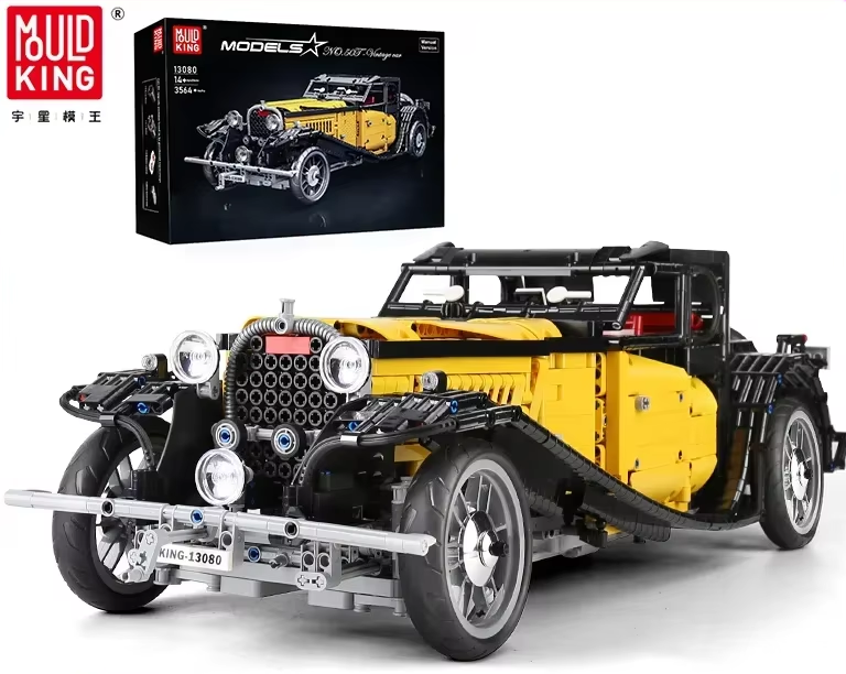 MAQUETTE VOITURE VINTAGE CLASSIC 50T EN BRIQUES TECHNIQUES MOULD KING 13080