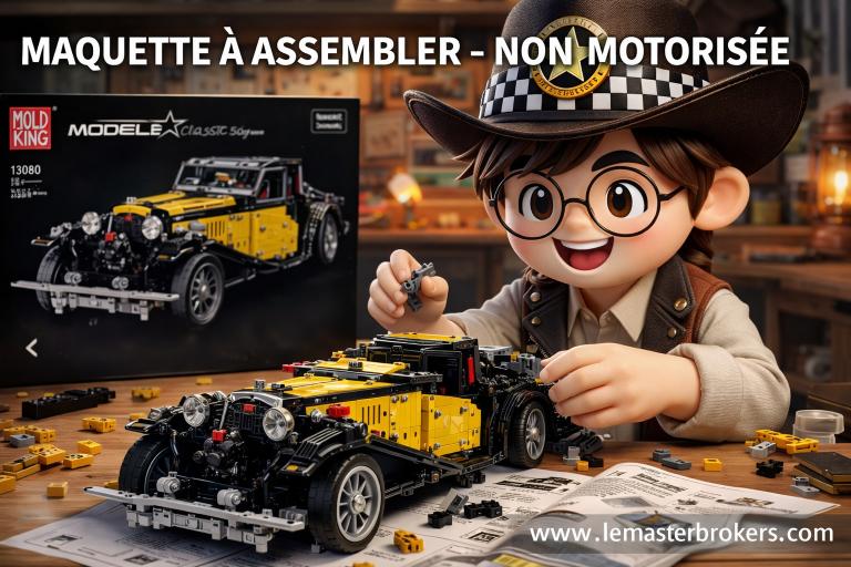 MAQUETTE VOITURE VINTAGE CLASSIC 50T EN BRIQUES TECHNIQUES MOULD KING 13080